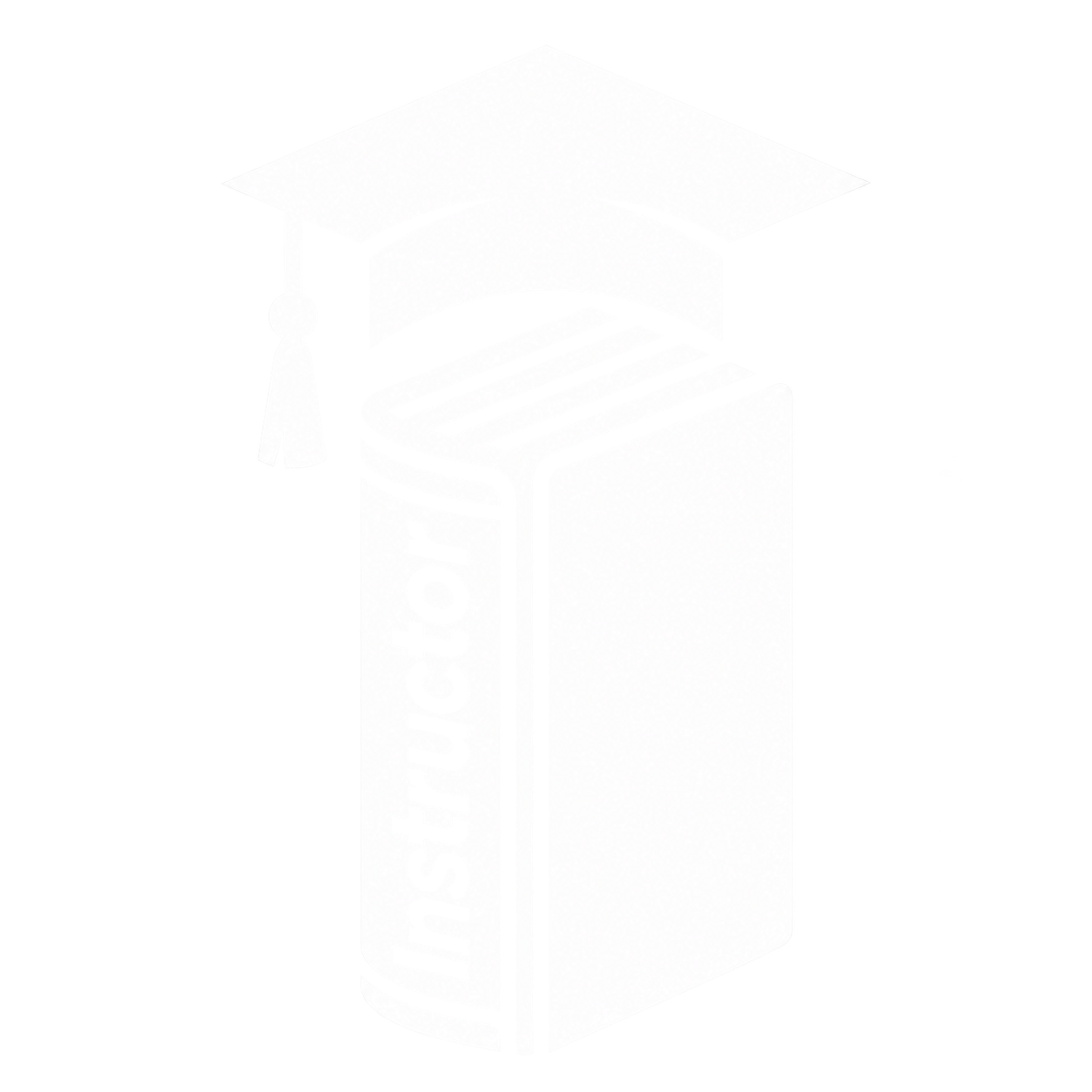 Logo Instructor: livro fechado e chapéu de formatura